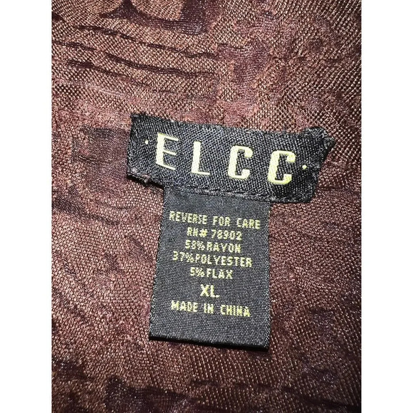 ELCC, lace sheer abstract floral print, long sleeve zip pocket XL jacket, flax - Picture 7 of 15